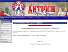 Tablet Screenshot of antiochlittleleague.com